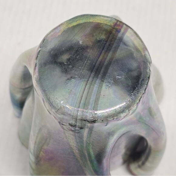 Studio Hand-blown Glass Iridescent Handkerchief Drape Vase - Picture 6 of 12